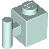 Lego kostka (kostička) 1x1 s tyčkou (tyčinkou) svisle, světlá voda (4616210)